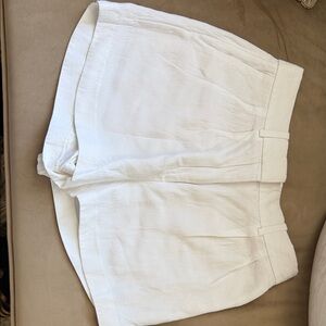 Babaton White High-Waist Tailored Shorts